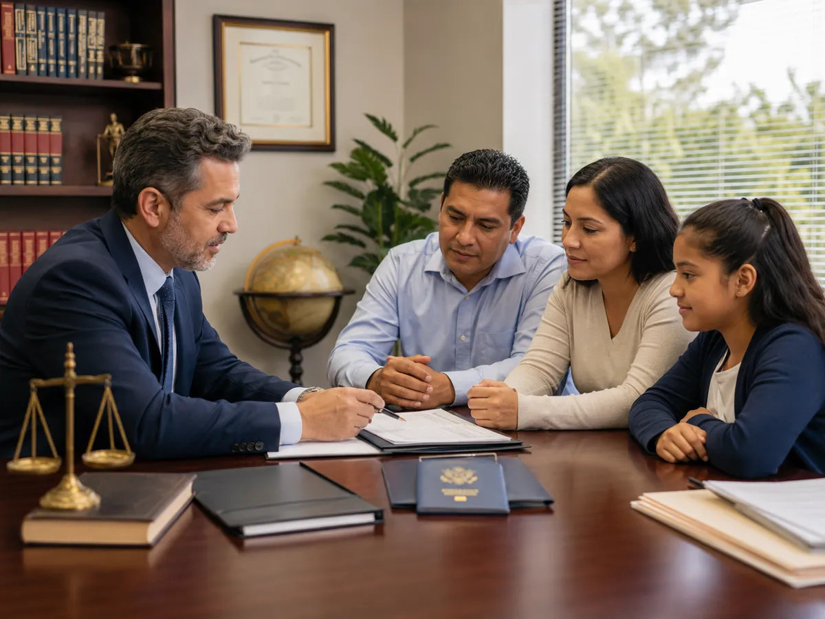 A family meeting with an immigration attorney about a family-based petition